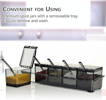 V·RESOURCING Clear Seasoning Box, 5 Pieces Clear Seasoning Storage Container - Image 4