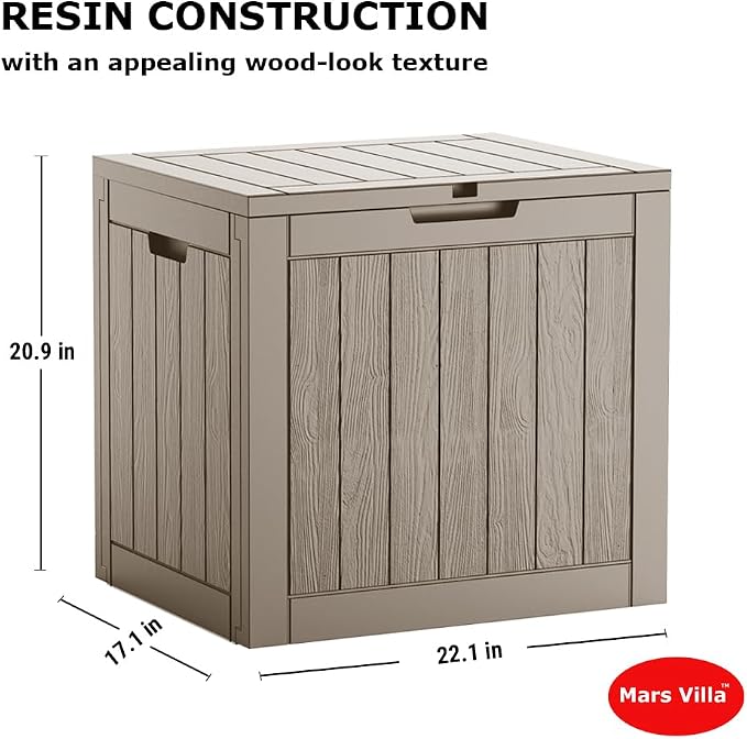 Mars Villa 31 Gallon Deck Box, Outdoor Storage Box Waterproof, Outside Resin - Image 4