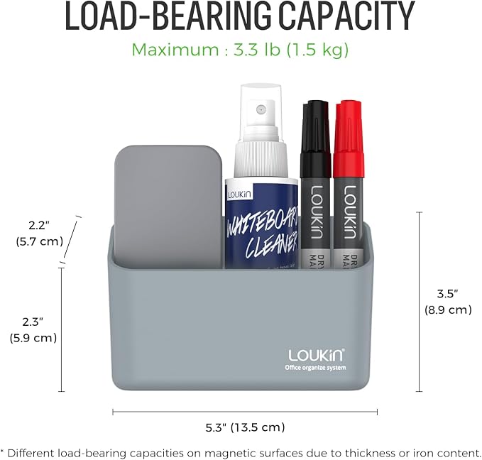 loukin Magnetic Marker & Remote Control Organizer, Dry Erase Marker Holder - Image 4