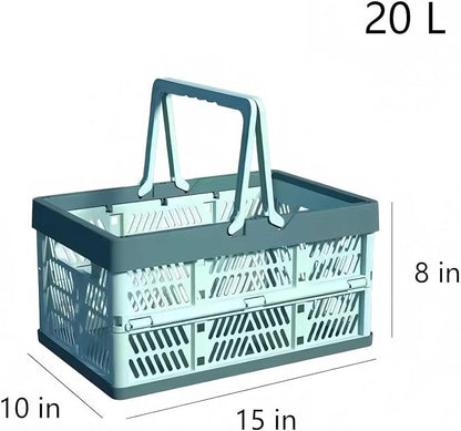 Collapsible Crate Milk Crates for Storage Plastic shopping basket 20L for - Image 2