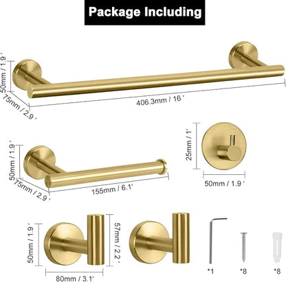 NearMoon Bathroom Hardware Set SUS 304 Thicken Stainless Steel-Towel Bar Set - Image 4