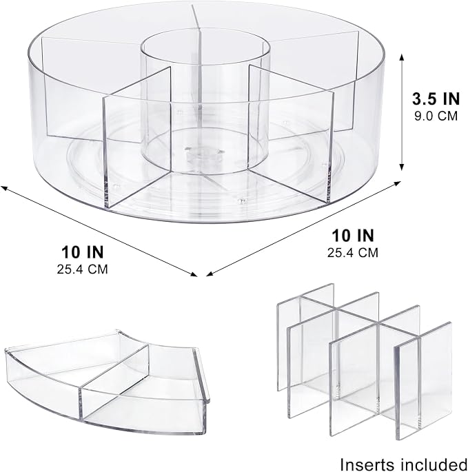 360° Rotating Makeup Organizer, Bathroom Counter, Spinning Cosmetic Storage - Image 2
