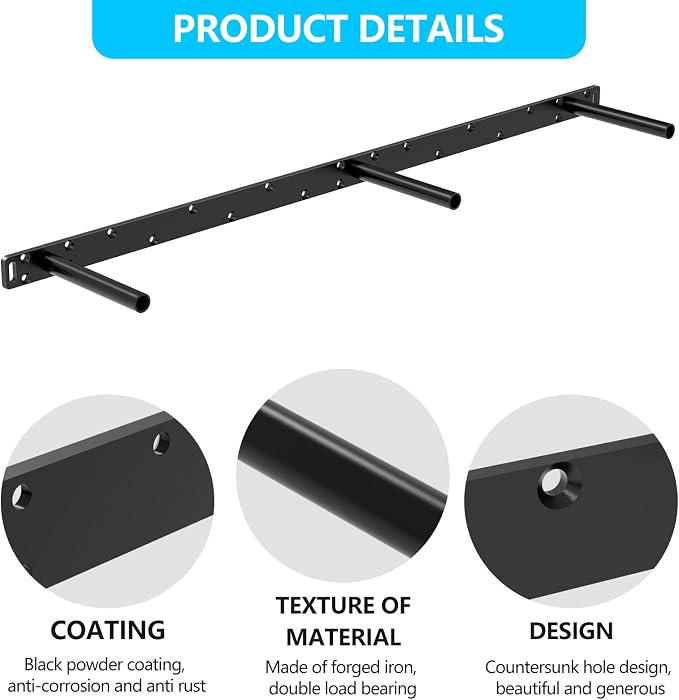 2pcs Floating Shelf Bracket, Solid Steel Support Rods - Image 4