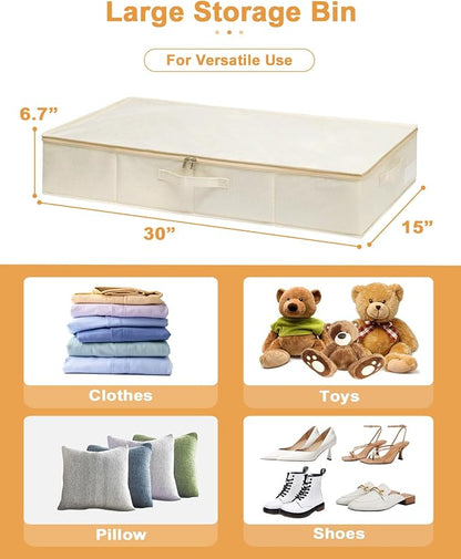 punemi Underbed Storage, 2 Pack Clothing Storage Bags W/Upgraded Handles - Image 5