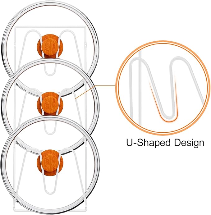 2 Pack Pot Lid Organizer Rack, 6-Tier Pot Lids Holder - Image 2