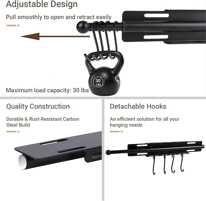 13" Valet Rod for Closet Pull Out - Image 4