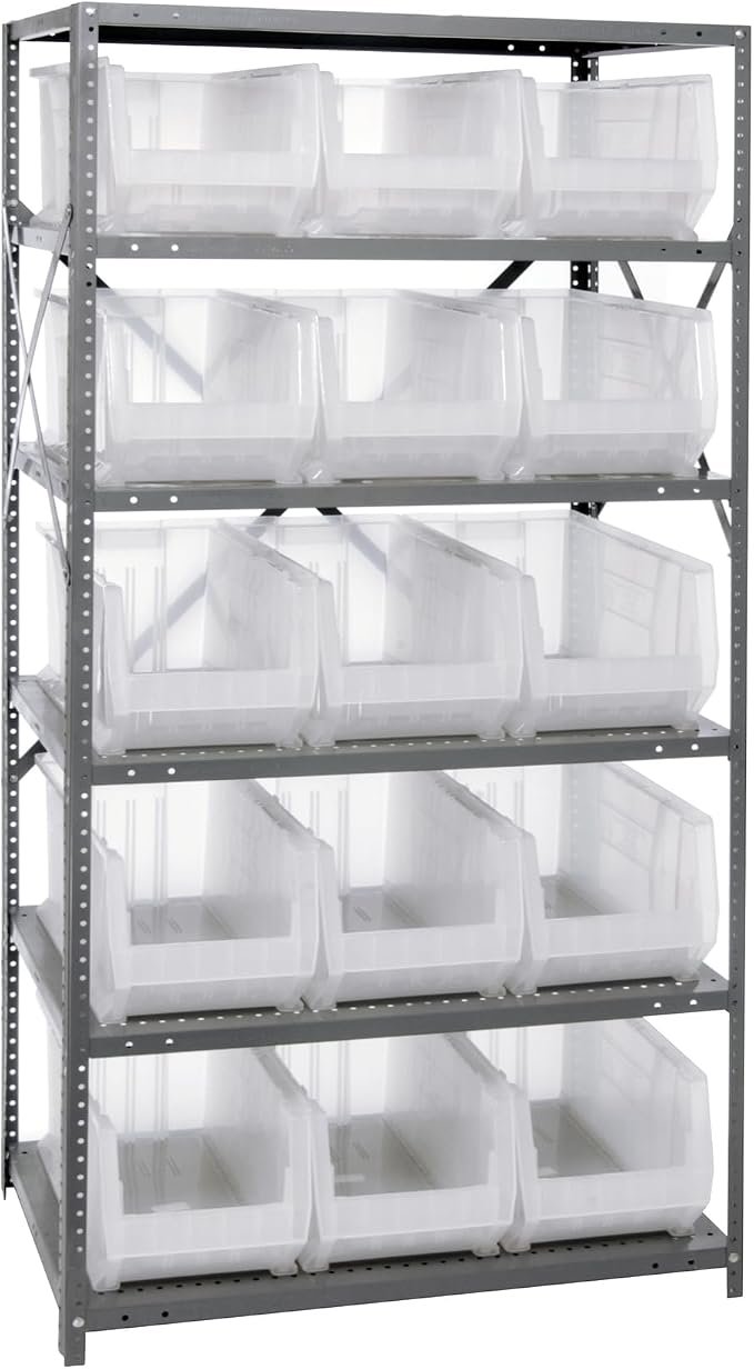 Quantum Storage Systems 2475-953CL Solid Heavy Duty 6 Shelves 15 Hulk Clear by QuantumStorageSystems