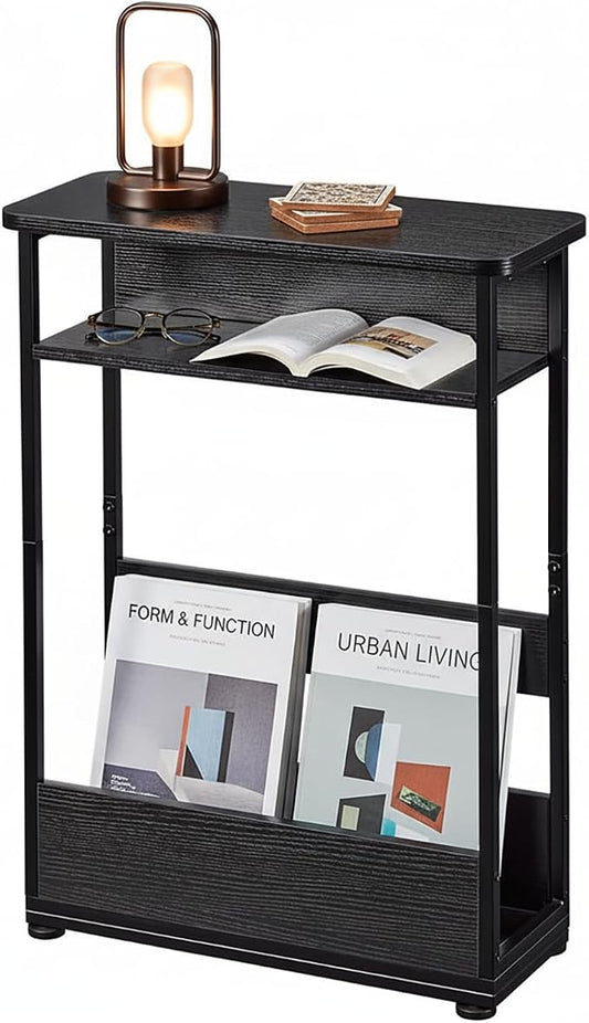 Narrow Side Table, 3-Tier Slim End Table by YEAKOO