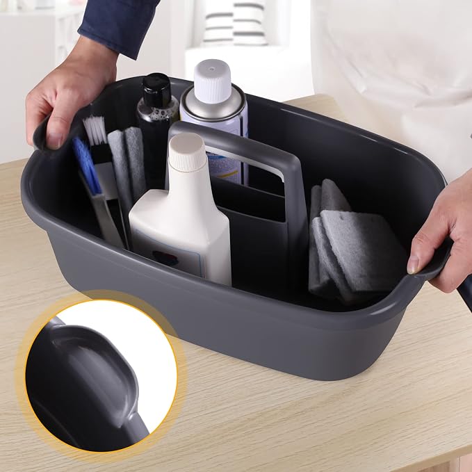 2-Pack Large Gray Cleaning Caddy - Image 6