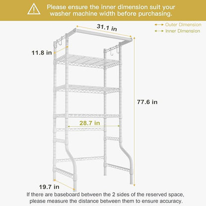 Ulif U11 Medium Over Washer and Dryer Shelves, 3 Tiers Laundry Room Storage and - Image 3