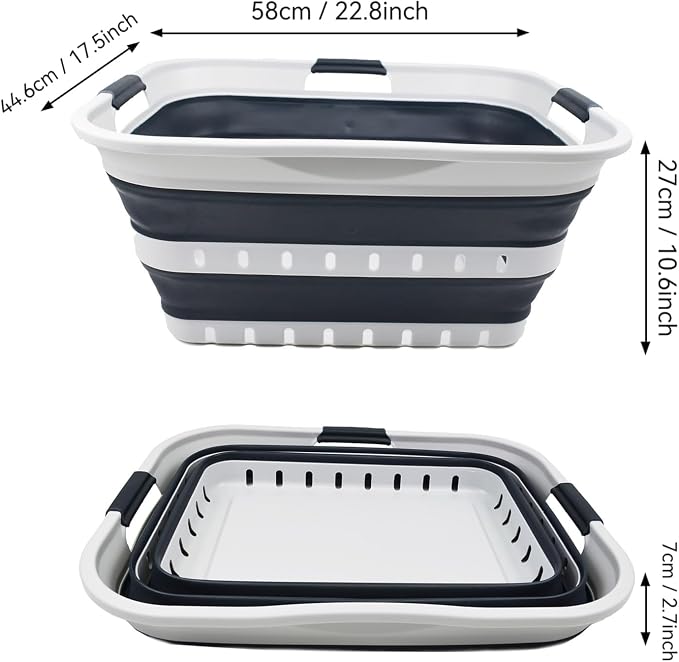 SAMMART 42L Collapsible Plastic Laundry Basket - Image 3