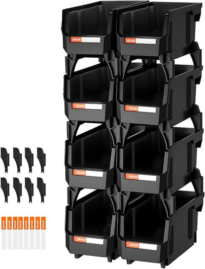 VEVOR Plastic Stackable Storage Bins, 10.9 x 5.5 x 5.1 inch, Plastic Containers by VEVOR