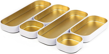 Three by Three Seattle 6 Piece Shallow Metal Organizer Tray Set by ThreebyThreeSeattle