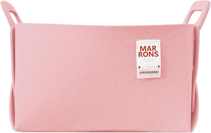 Collapsible Felt BABYPINK Storage Bin Large 14.6"x9.4"x9.4" – Foldable Basket by MARRONS