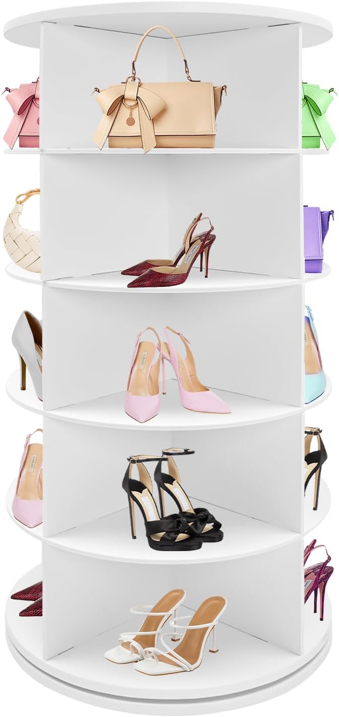 LYNICESHOP 5 Tier Rotating Shoe Rack 360° Freestanding Shoe Organizer | Holds by LYNICESOP