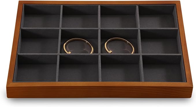 Wood Jewelry Organizer, Premium Jewelry Tray by Yinbeini