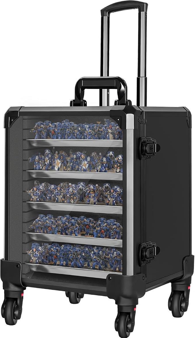 Miniatures Storage Case Miniatures Transport Case Aluminum Alloy Frame Display by WELIDAY