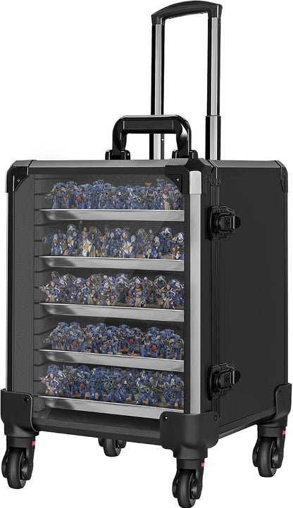 Miniatures Storage Case Miniatures Transport Case Aluminum Alloy Frame Display by WELIDAY