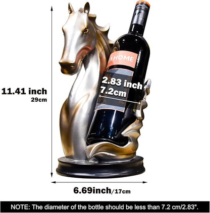 Wine Bottle Holder Wine Racks Tabletop Horse Statue as Home Kitchen Wine Cellar - Image 8