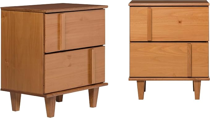 Walker Edison Contemporary 2-Piece Detailed Drawer Solid Wood Nightstands by WalkerEdison