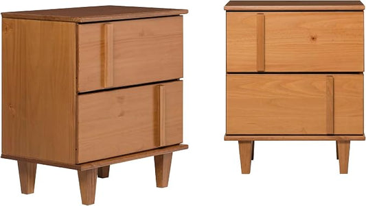 Walker Edison Contemporary 2-Piece Detailed Drawer Solid Wood Nightstands by WalkerEdison