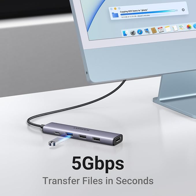 UGREEN USB C Hub 5 in 1 Multiport USB Adapter 4K HDMI, 100W Power Delivery - Image 4