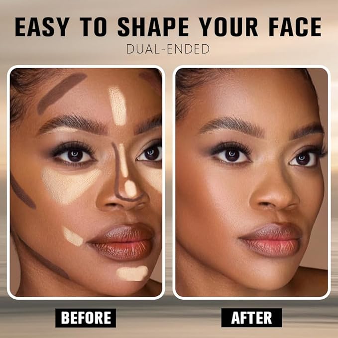 evpct Nude Brown & Nude Cream Contour Stick Face Body Makeup Dual Ended - Image 4