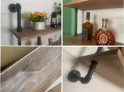 HDDFER Pipe Shelves Industrial Pipe Shelving Shelves Real Wood Industrial - Image 7
