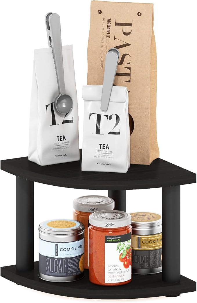Furinno Turn-N-Tube Kitchen Countertop Organizer, 2-Tier Corner Countertop by Furinno-FitsYourSpaceFitsYourBudget