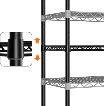SINGAYE 4 Shelves Adjustable Shelf Heavy Duty Shelf 1400LBS Wire Storage - Image 7