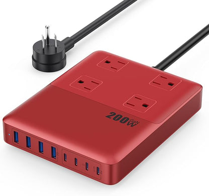 200W Charging Station, 12-in-1 USB C Power Strip by Kioson