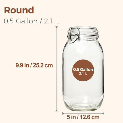 ComSaf Large Glass Jars with Lid 0.5 Gallon, Large Mason Jars Set of 3 - Image 2