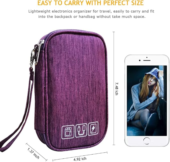 Electronic Organizer Bag Cable Organizer Travel Cord Organizer Case Pouch - Image 3