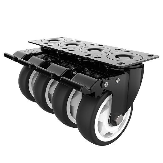 4 Inch Caster Wheels Set of 4 Heavy Duty by HOLKIEUSA