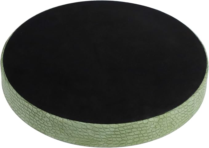 HofferRuffer Faux Leather Round Serving Tray, Vegan Croco Leather Decorative - Image 8