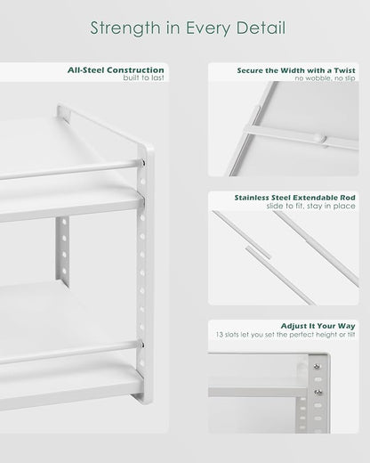 2-Tier Storage Rack Organizer for Foil Plastic Wrap Box Spice Bottle Seasoning - Image 4
