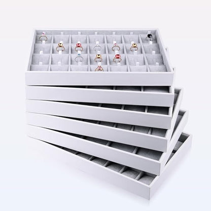 Oirlv Velvet Stackable Jewelry Tray Display Organizer, 28 Region Ring | - Image 4