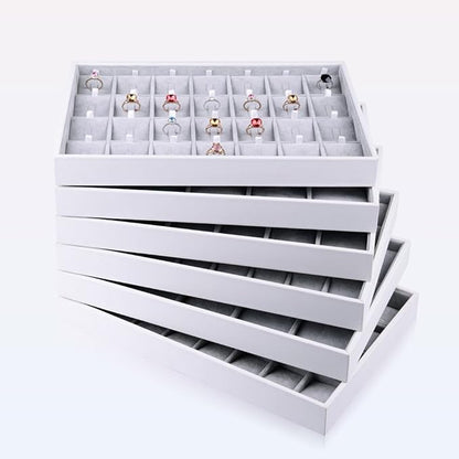 Oirlv Velvet Stackable Jewelry Tray 32 Grids Pendant Organizer Display Showcase - Image 2