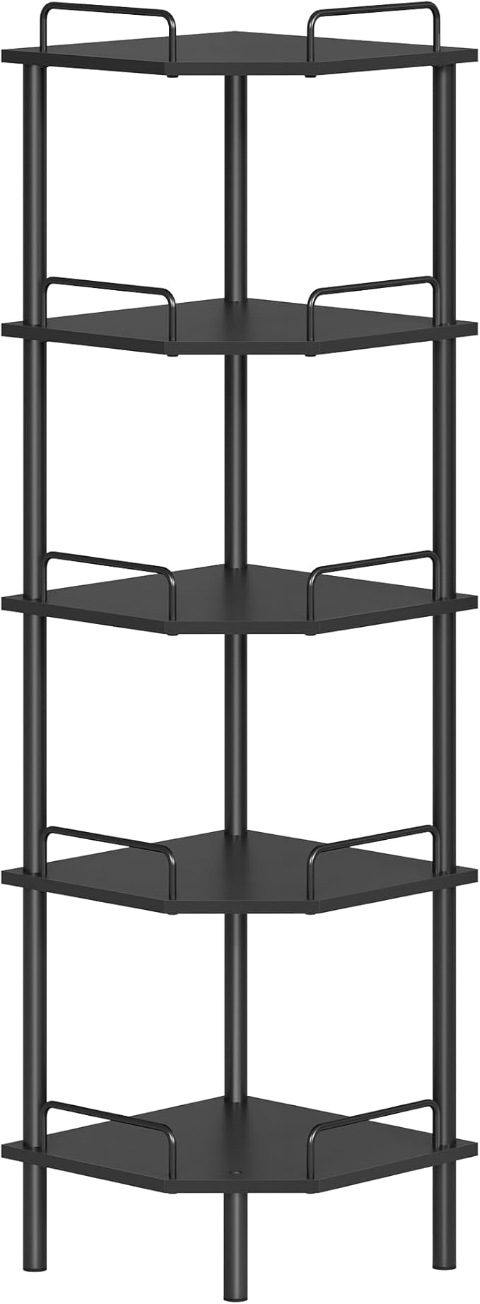Tajsoon 5 Tier Corner Shelf Stand, Standing Corner Shelf Unit, Industrial by Tajsoon