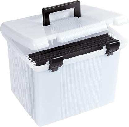Pendaflex Portable File Box, Frosted White, Hinged Lid by TOPSProducts