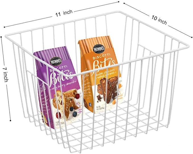 Deep Refrigerator Organizer Baskets, Metal Wire Baskets - Image 3