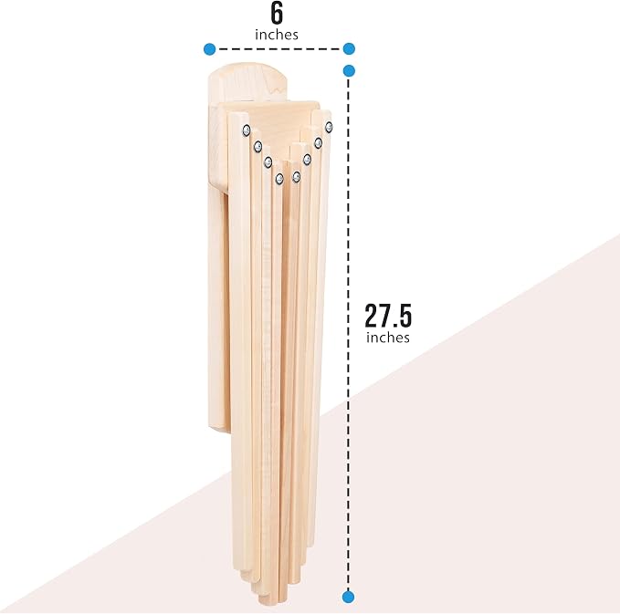 Pennsylvania Woodworks Wall Mounted Clothes Drying Rack - Image 4