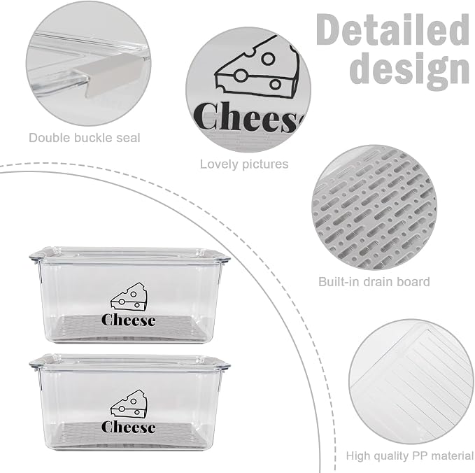 Cheese Holder Food Storage, Airtight Cheese Storage Box - Image 4