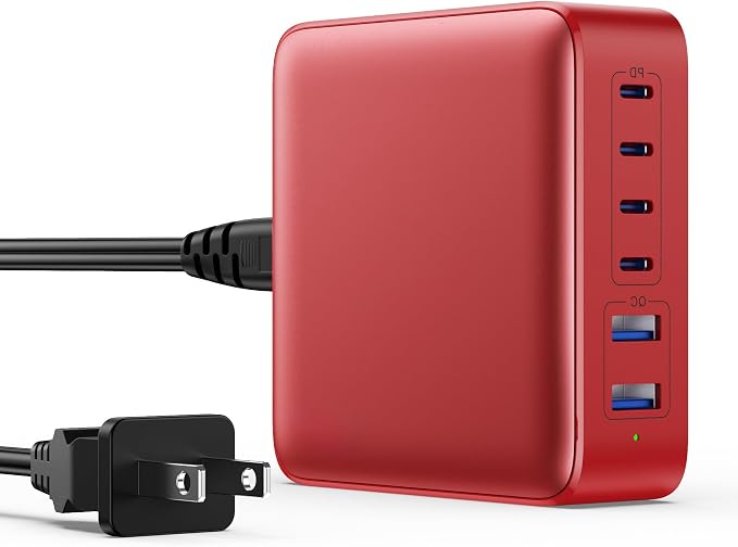 USB C Charger Block 200W, Upgraded GaN IV 6-Port USB C Charger, Fast Charging by FOCHEW