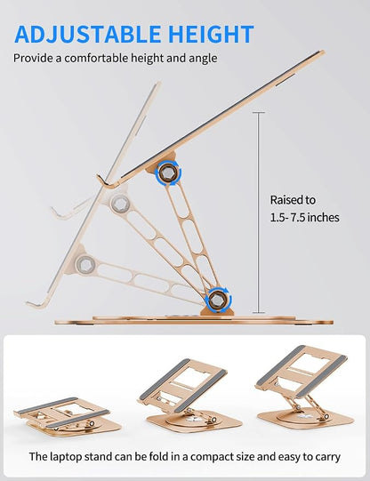 Adjustable Laptop Stand with 360 Rotating Base, Computer Stand - Image 3