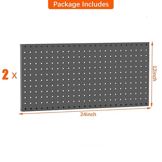 TORACK 2-Pack 12x24 inch Metal Pegboard Panels - Image 3