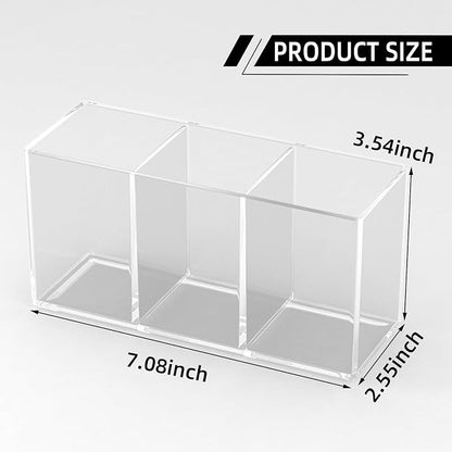 Acrylic Makeup Brush Holder, 2 Pack Clear Pencil Holder, Desk Accessories Holder - Image 4