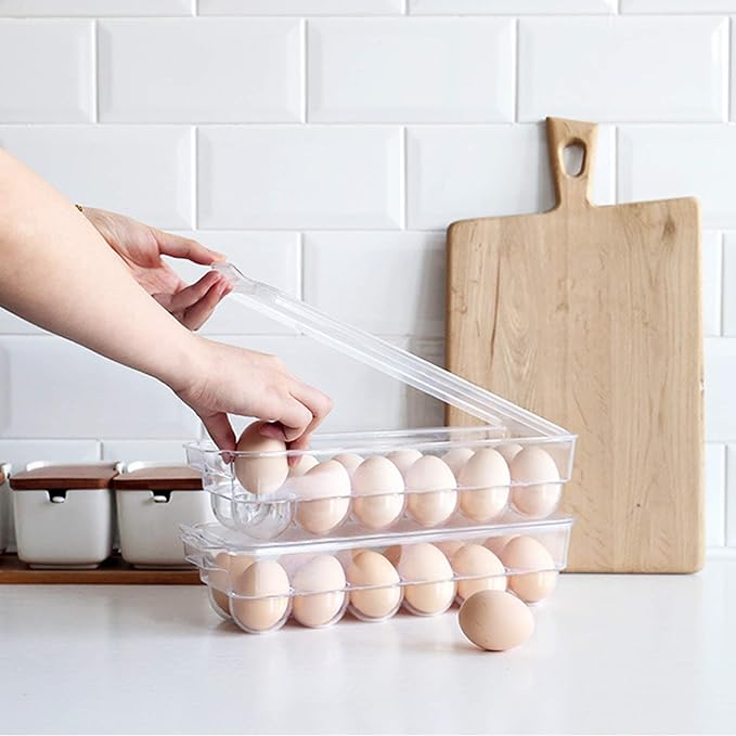 JAMOR 12 Grid Egg Storage Box Refrigerator Egg Rack Tray - Image 5