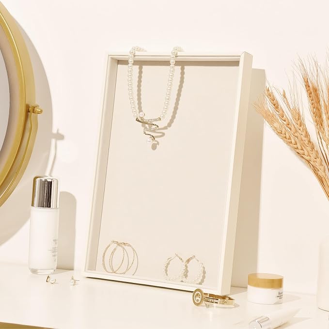 Beige Velvet Jewelry Tray for Drawers Black Jewelrys Display Tray Stackable - Image 5