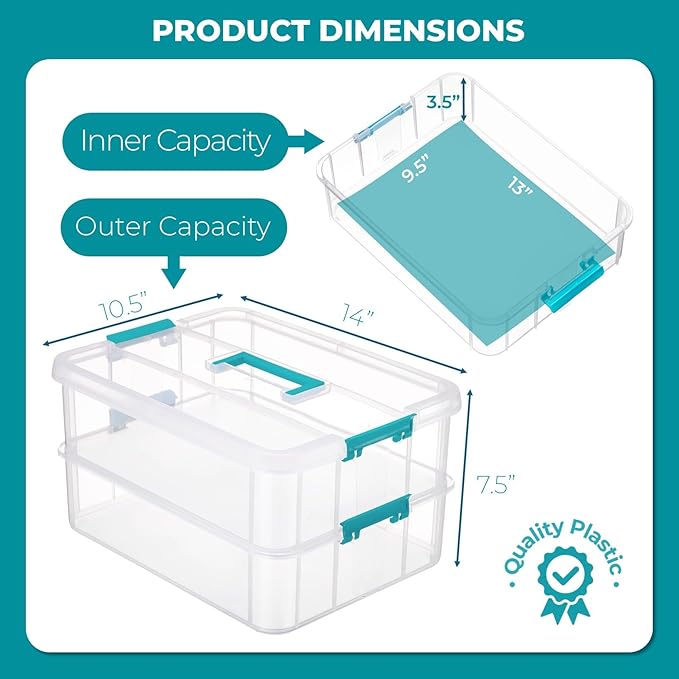 Tribello Craft Box & Art Supply Storage Organizer – Stackable Art Organizer and - Image 3